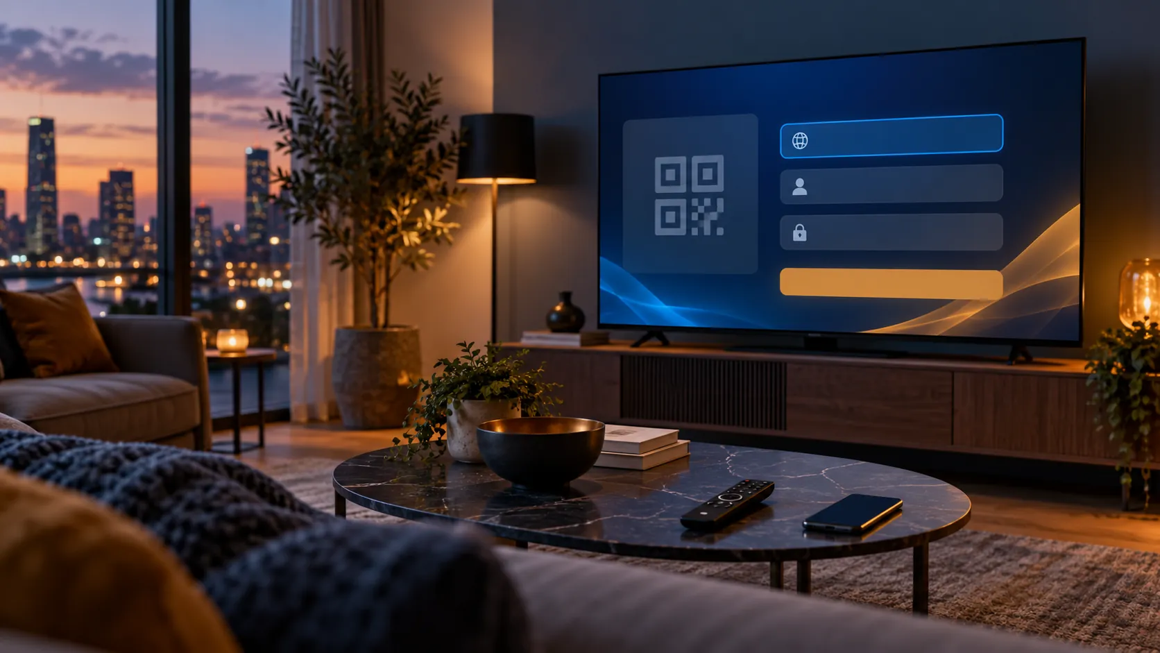Smart TV and remote illustrating Smart STB portal setup